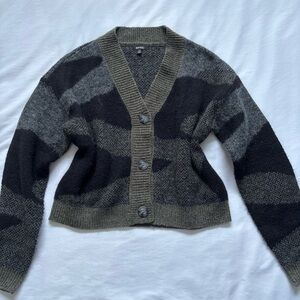 Buffalo David Bitton Gray and Black Cardigan
